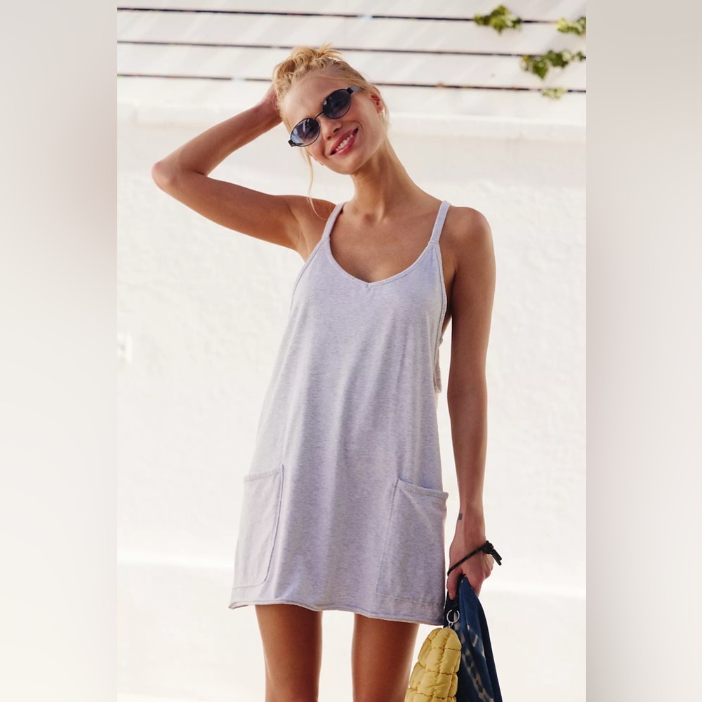 FP Movement | Hot Shot Mini Dress Romper in Gray Size S Small